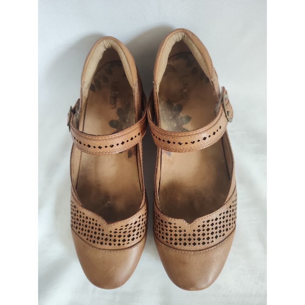 Taos Boho Lagenlook Women’s Brown Leather Mary Jane Flats Buckle Strap US 8 - Picture 5 of 6